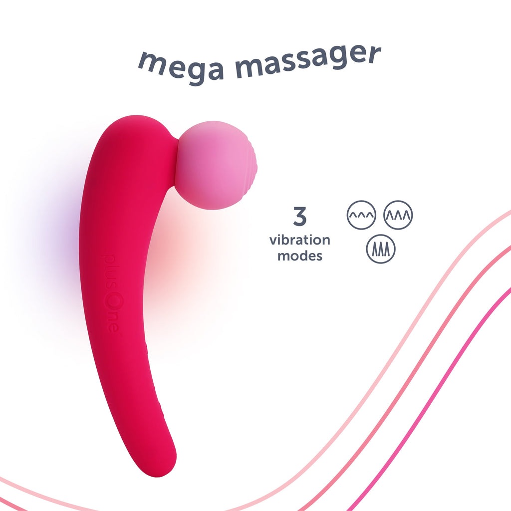 MEGA Wand Vibrator, Powerful Head, Body Massager Attachment, 15 Vibration Patterns, Waterproof