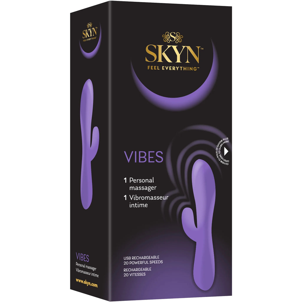Vibes Personal Massage Wand Vibrator, 20 Speeds, Purple, 1 Count