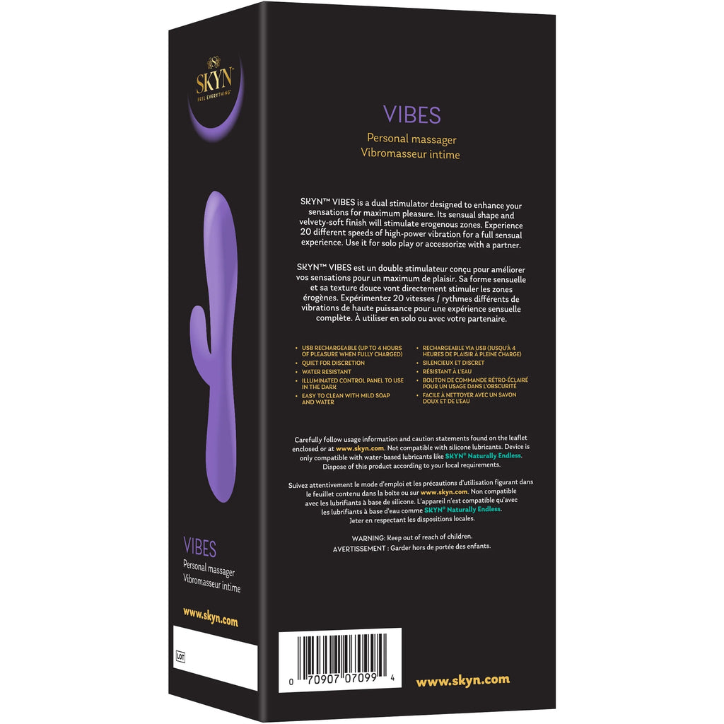 Vibes Personal Massage Wand Vibrator, 20 Speeds, Purple, 1 Count